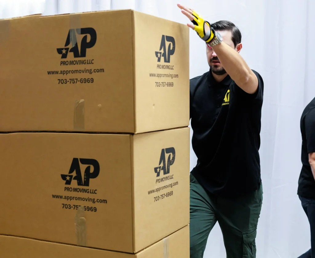 AP Pro Moving employee using our packing tips for moving in a hurry
